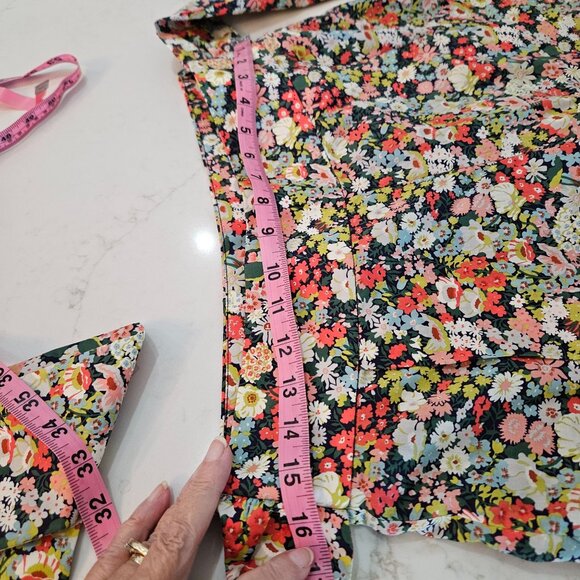 J. Crew Liberty Thorpe Floral High Rise Tie Waist Shorts Size 8 - Picture 6 of 16